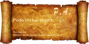 Podolszky Anett névjegykártya