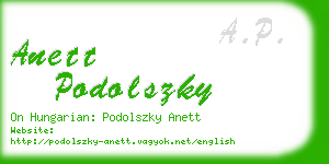 anett podolszky business card